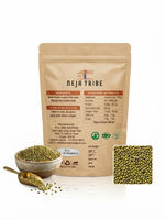 Load image into Gallery viewer, NEJA TRIBE Premium Unpolished Whole Moong Dal | High Protein Green Gram | Natural Whole Green Moong | Rich in Dietary Fiber | Unpolished | Non-GMO | No Preservatives | Ideal for Sprouts, Dal, Khichdi & Healthy Recipes | 1kg