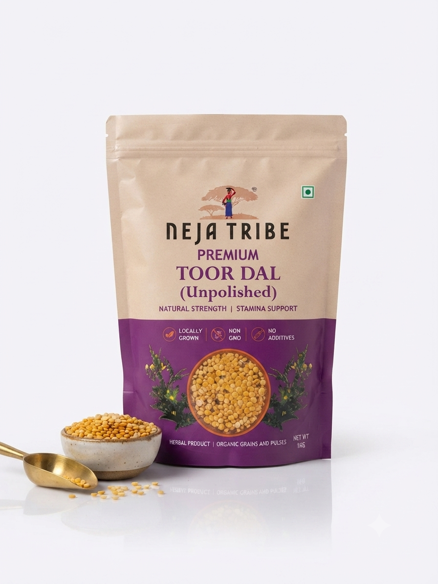 NEJA TRIBE Premium Unpolished Toor Dal | Natural Arhar Dal | Protein Rich | High Fibre | Unpolished & Non-GMO | No Artificial Additives | Premium Quality Pulses